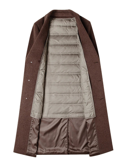 Men's Classic Button Up Longline Overcoat - D.T line