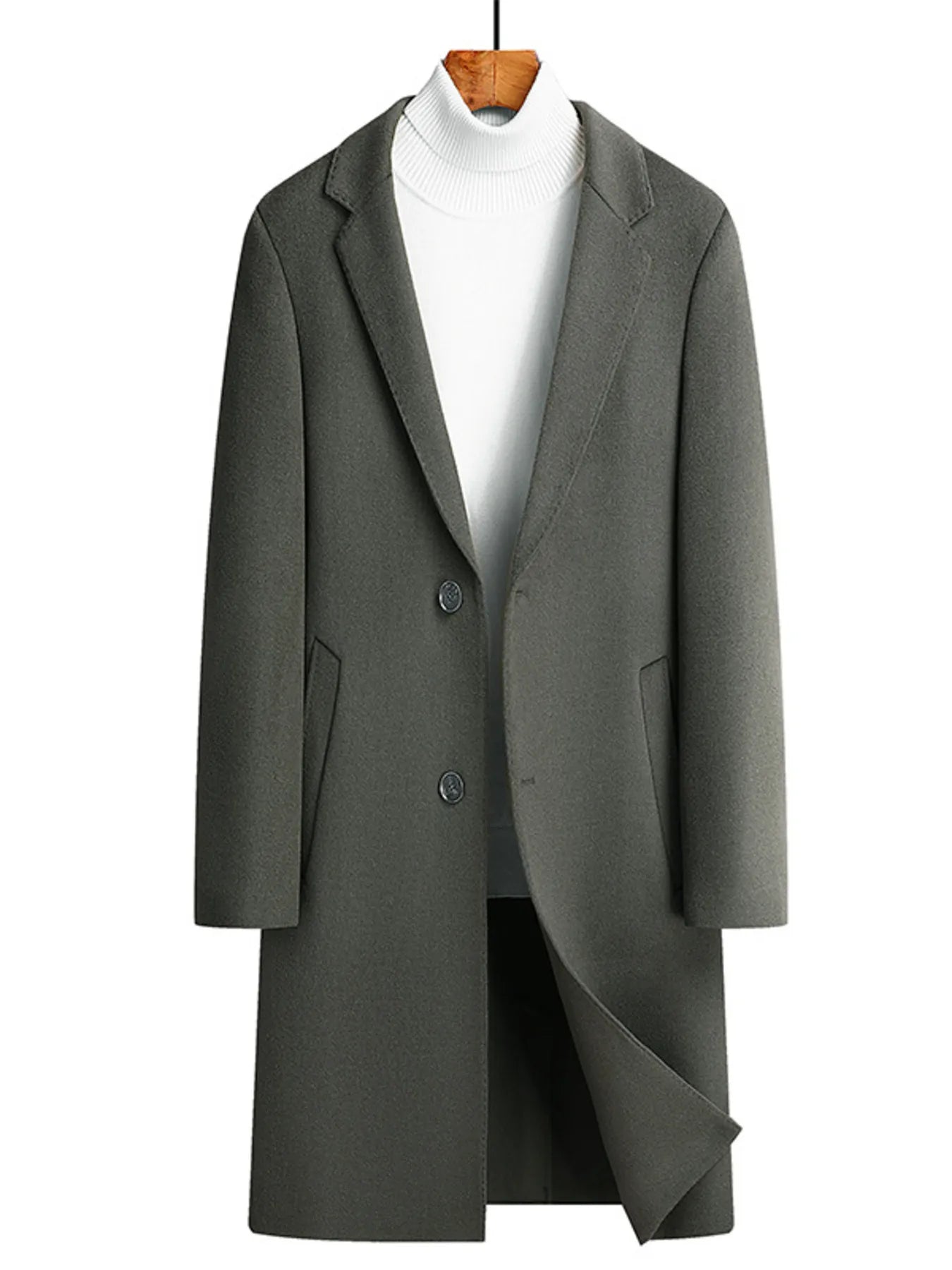 Men's Plus Size Lapel Collar Long Coat - D.T line