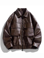 FAUX LEATHER BOMBER JACKET – PLUS FIT