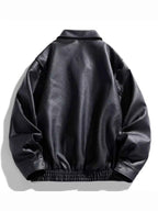 FAUX LEATHER BOMBER JACKET – PLUS FIT