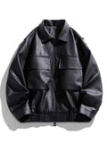 FAUX LEATHER BOMBER JACKET – PLUS FIT