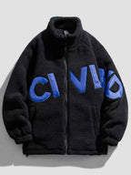 FLEECE ZIP-UP JACKET WITH GRAPHIC – PLUS FIT