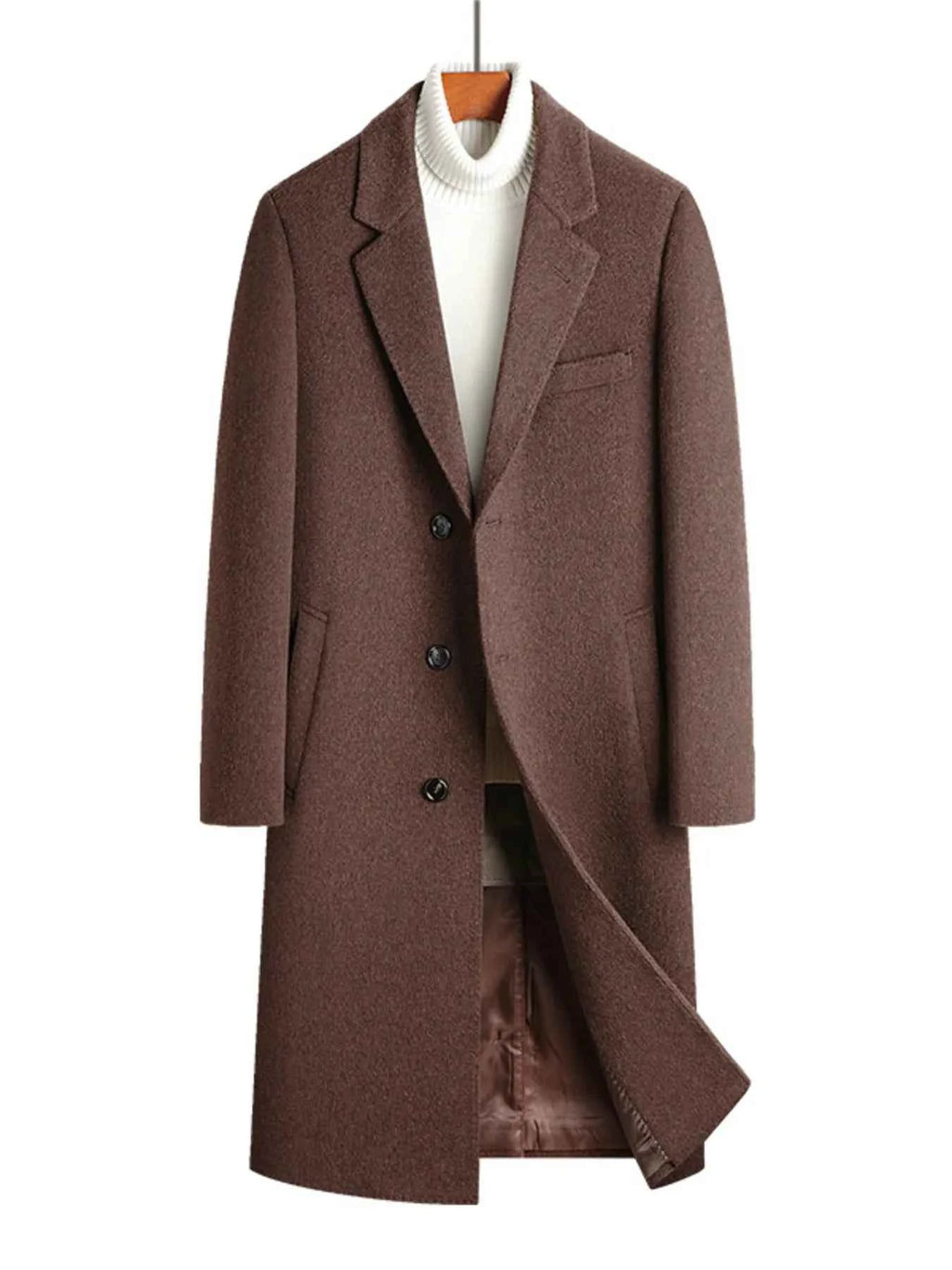 Men's Classic Button Up Longline Overcoat