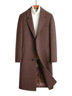 Men's Classic Button Up Longline Overcoat