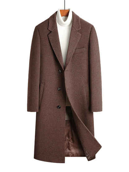 Men's Classic Button Up Longline Overcoat - D.T line
