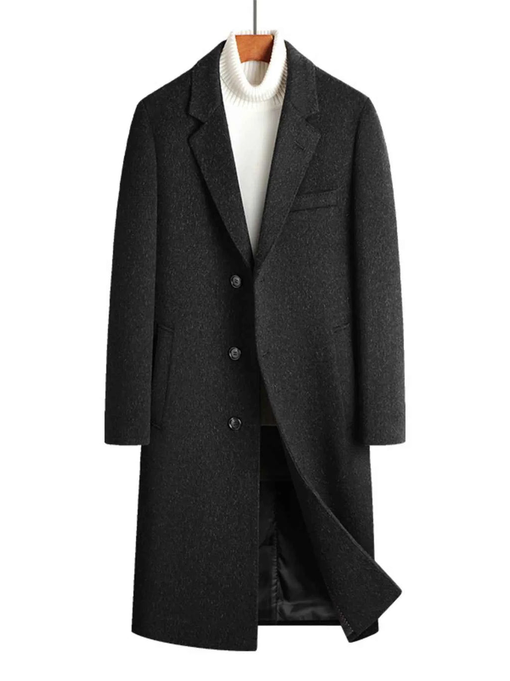 Men's Classic Button Up Longline Overcoat