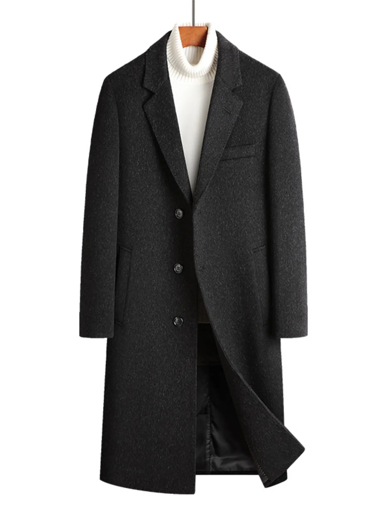 Men's Classic Button Up Longline Overcoat - D.T line