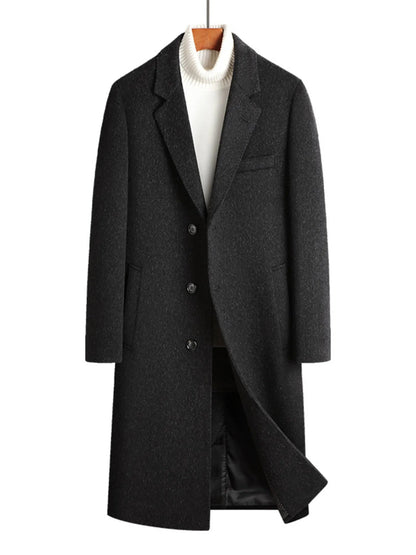 Men's Classic Button Up Longline Overcoat - D.T line