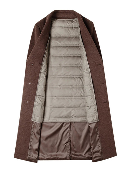 Men's Classic Button Up Longline Overcoat - D.T line