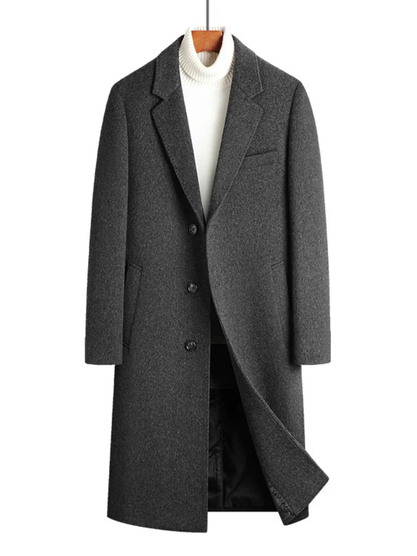 Men's Classic Button Up Longline Overcoat