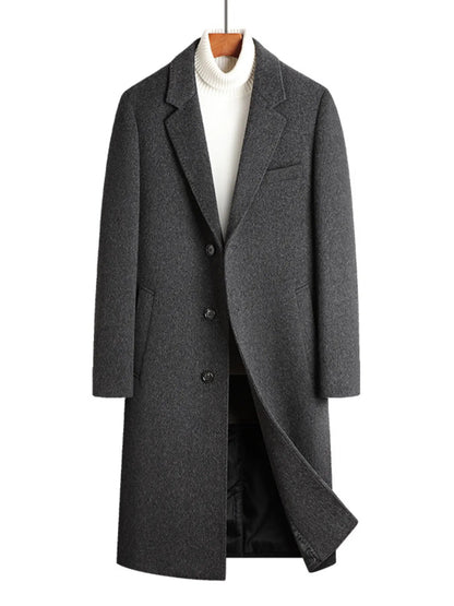Men's Classic Button Up Longline Overcoat - D.T line