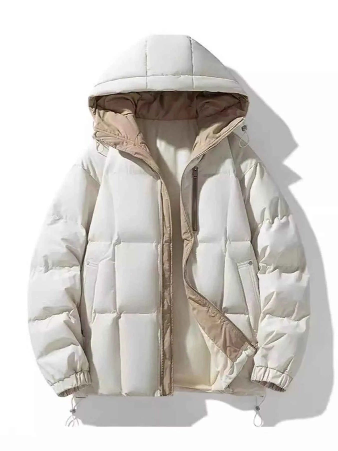 Men's Full Size Hooded Padded Winter Coat Plus Size - D.T line