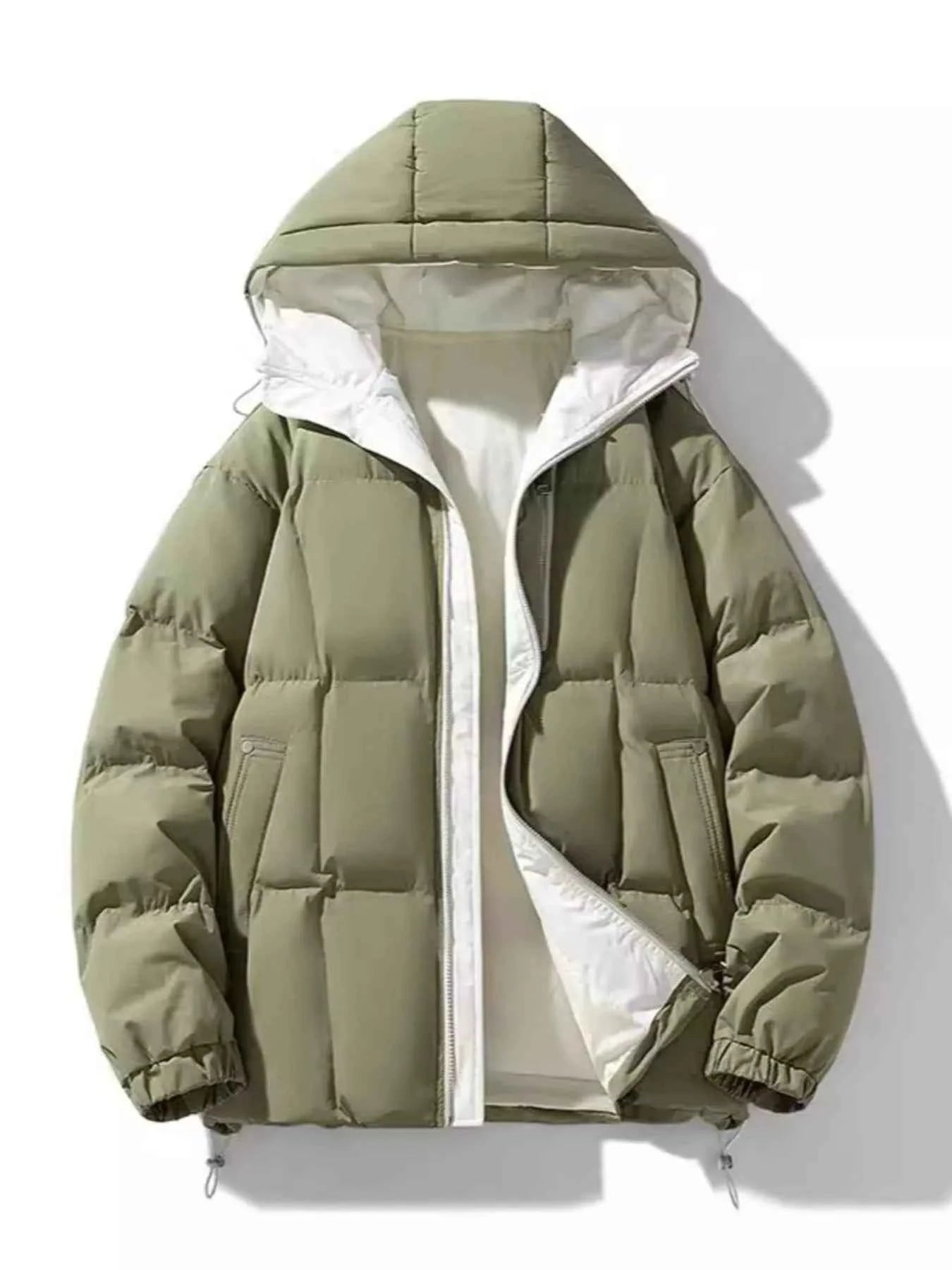 Men's Full Size Hooded Padded Winter Coat Plus Size - D.T line