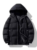 Men's Full Size Hooded Padded Winter Coat Plus Size - D.T line