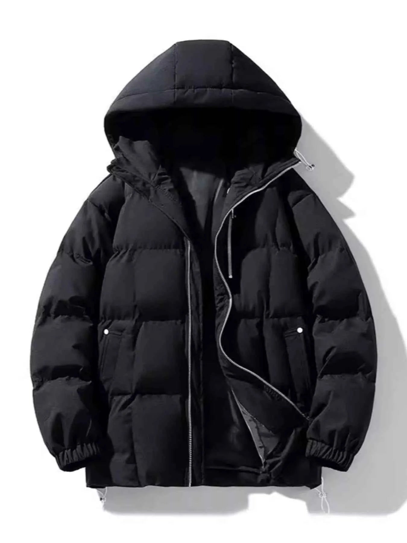 Men's Full Size Hooded Padded Winter Coat Plus Size - D.T line