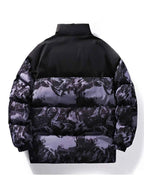 Men's Full Size Printed Padded Winter Coat Plus Size