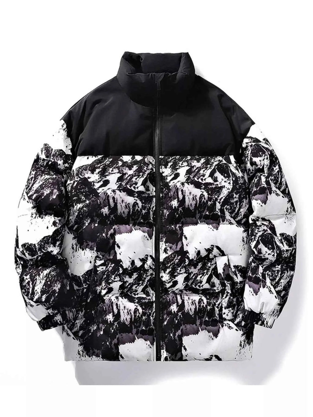 Men's Full Size Printed Padded Winter Coat Plus Size