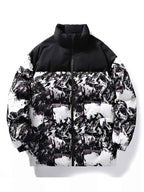 Men's Full Size Printed Padded Winter Coat Plus Size