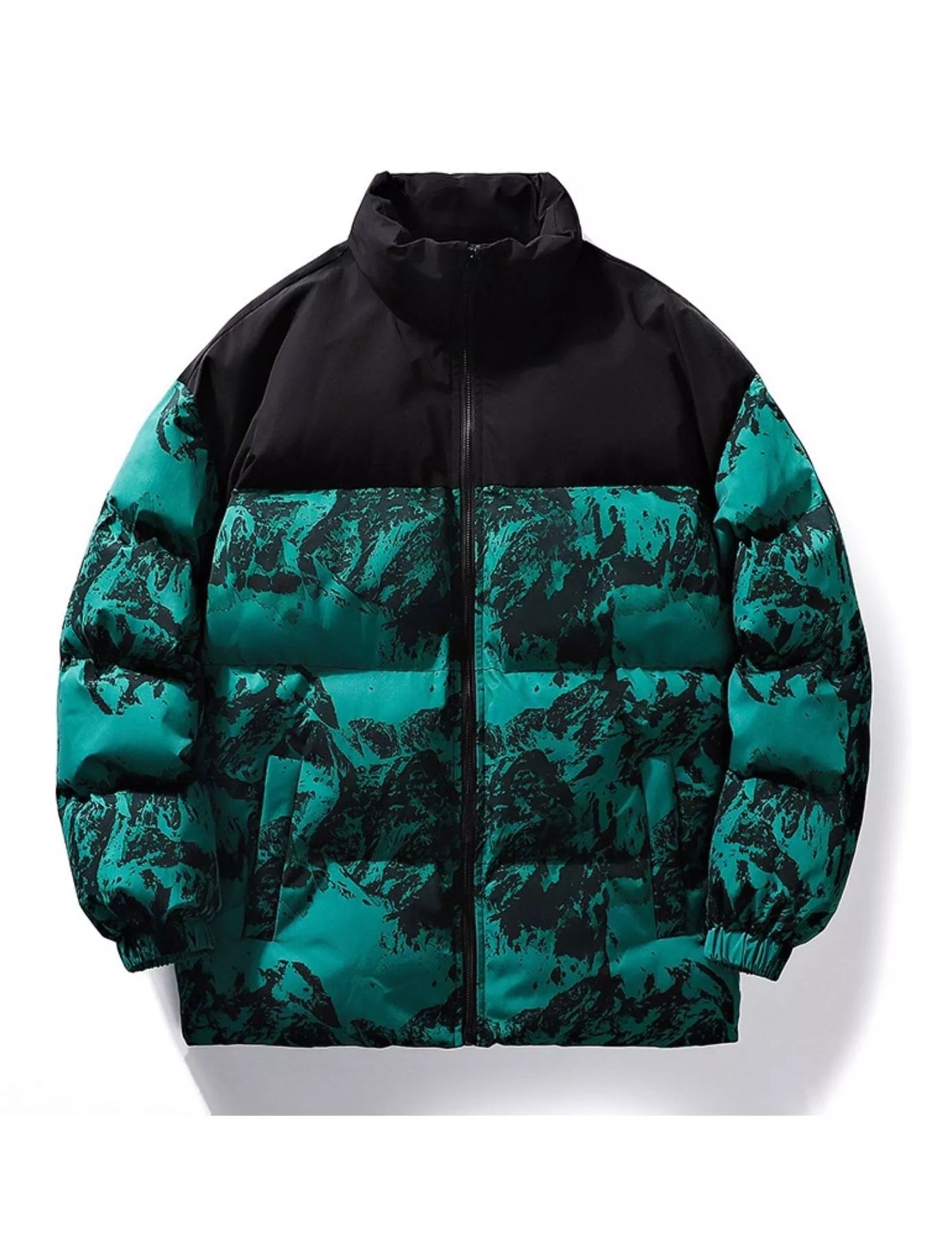 Men's Full Size Printed Padded Winter Coat Plus Size - D.T line