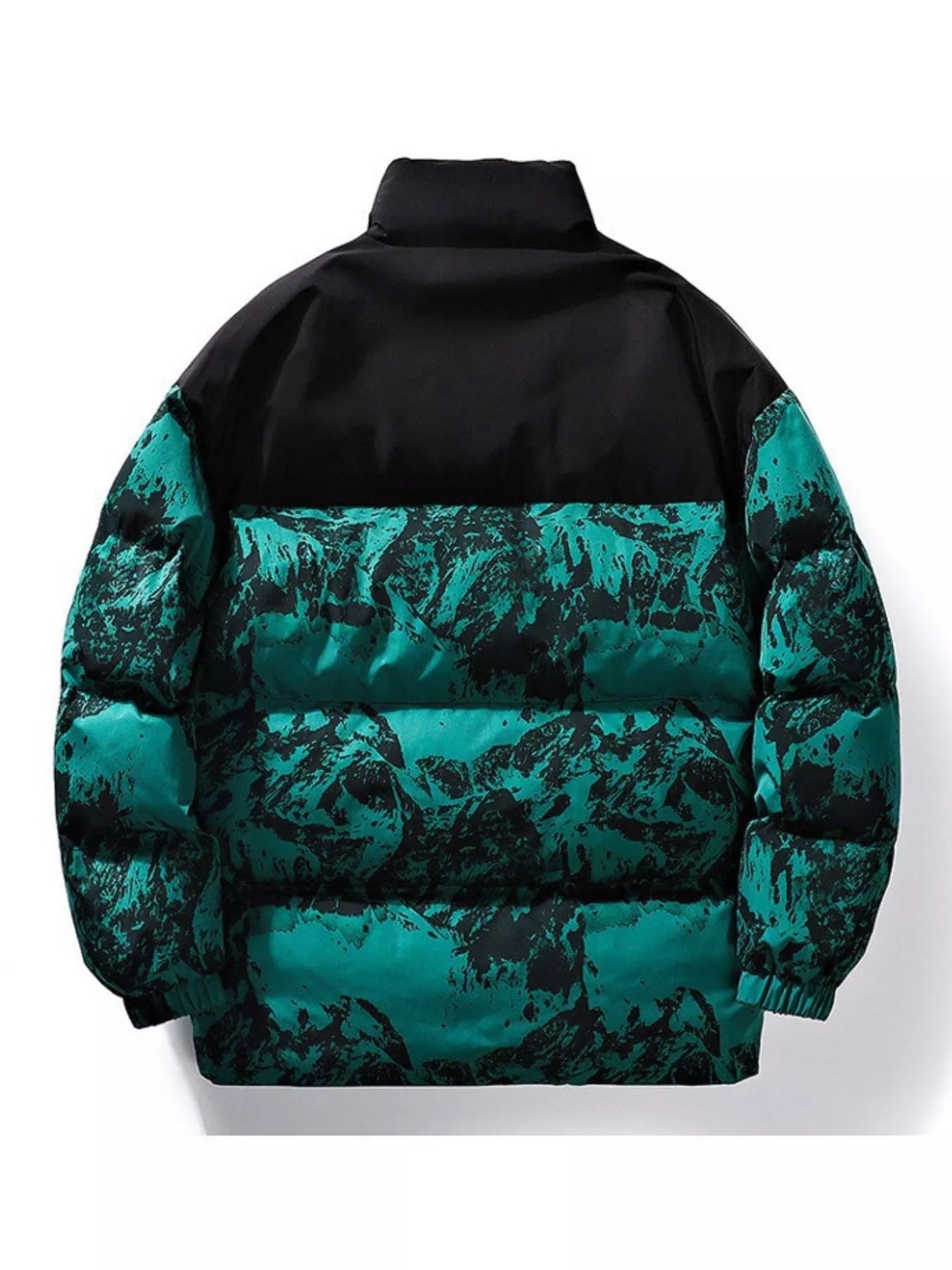 Men's Full Size Printed Padded Winter Coat Plus Size - D.T line