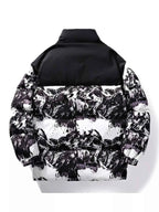 Men's Full Size Printed Padded Winter Coat Plus Size