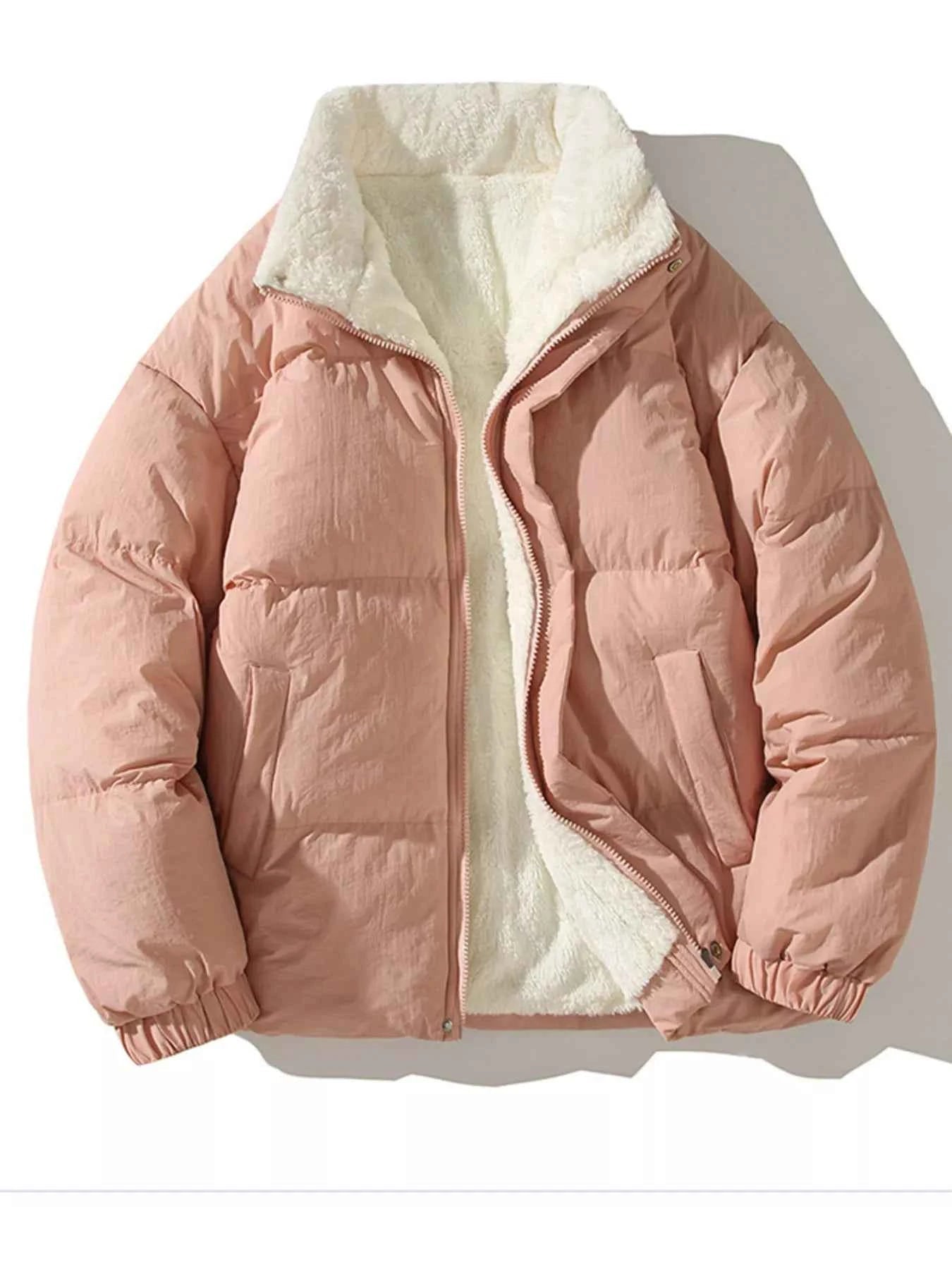 Men's Full Size Zip Up Fleece Puffer Jacket Plus Size - D.T line