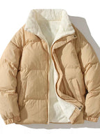 Men's Full Size Zip Up Fleece Puffer Jacket Plus Size - D.T line