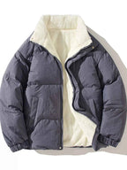 Men's Full Size Zip Up Fleece Puffer Jacket Plus Size - D.T line