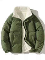 Men's Full Size Zip Up Fleece Puffer Jacket Plus Size - D.T line