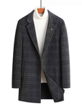 Men’s Plaid Wool Blend Overcoat