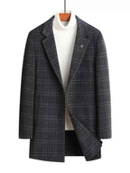 Men’s Plaid Wool Blend Overcoat