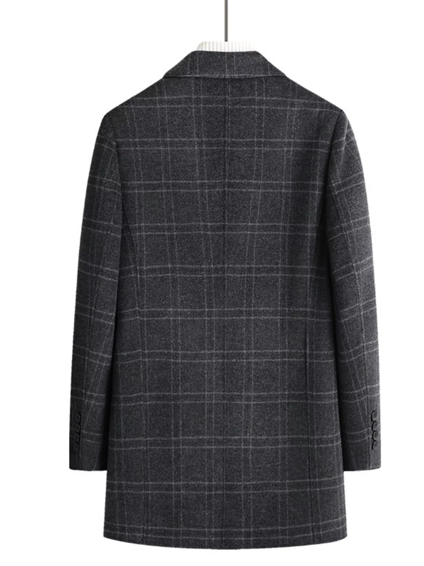 Men’s Plaid Wool Blend Overcoat - D.T line
