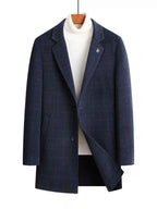 Men’s Plaid Wool Blend Overcoat