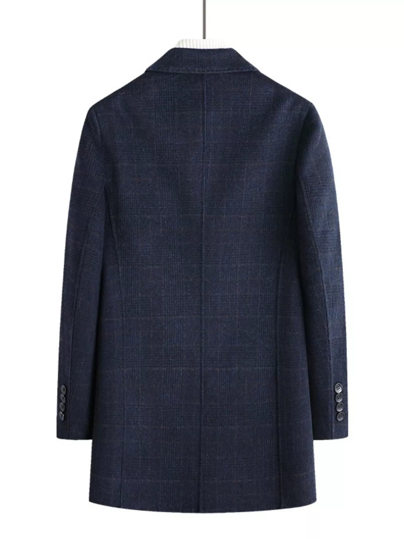 Men’s Plaid Wool Blend Overcoat - D.T line