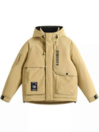 Men's Plus Size Adjustable Hooded Parka Jacket with Multiple Pockets - D.T line