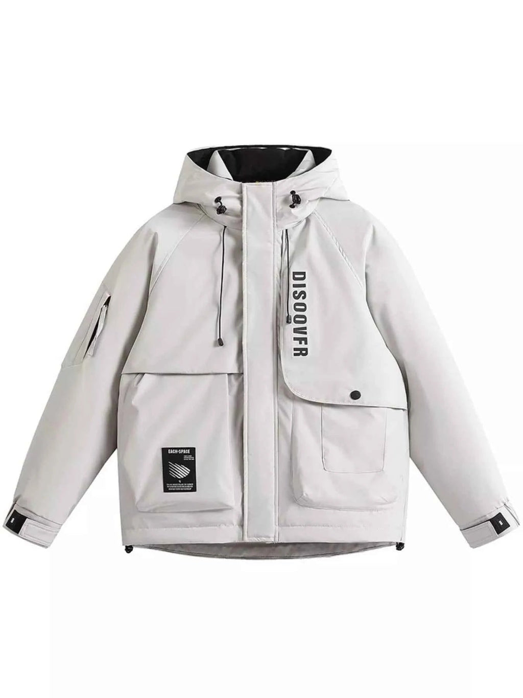 Men's Plus Size Adjustable Hooded Parka Jacket with Multiple Pockets - D.T line