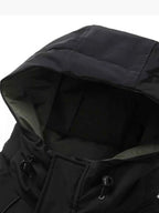 Men's Plus Size Adjustable Hooded Parka Jacket with Multiple Pockets - D.T line