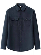Men's Plus Size Button Up Long Sleeve Shirt - D.T line