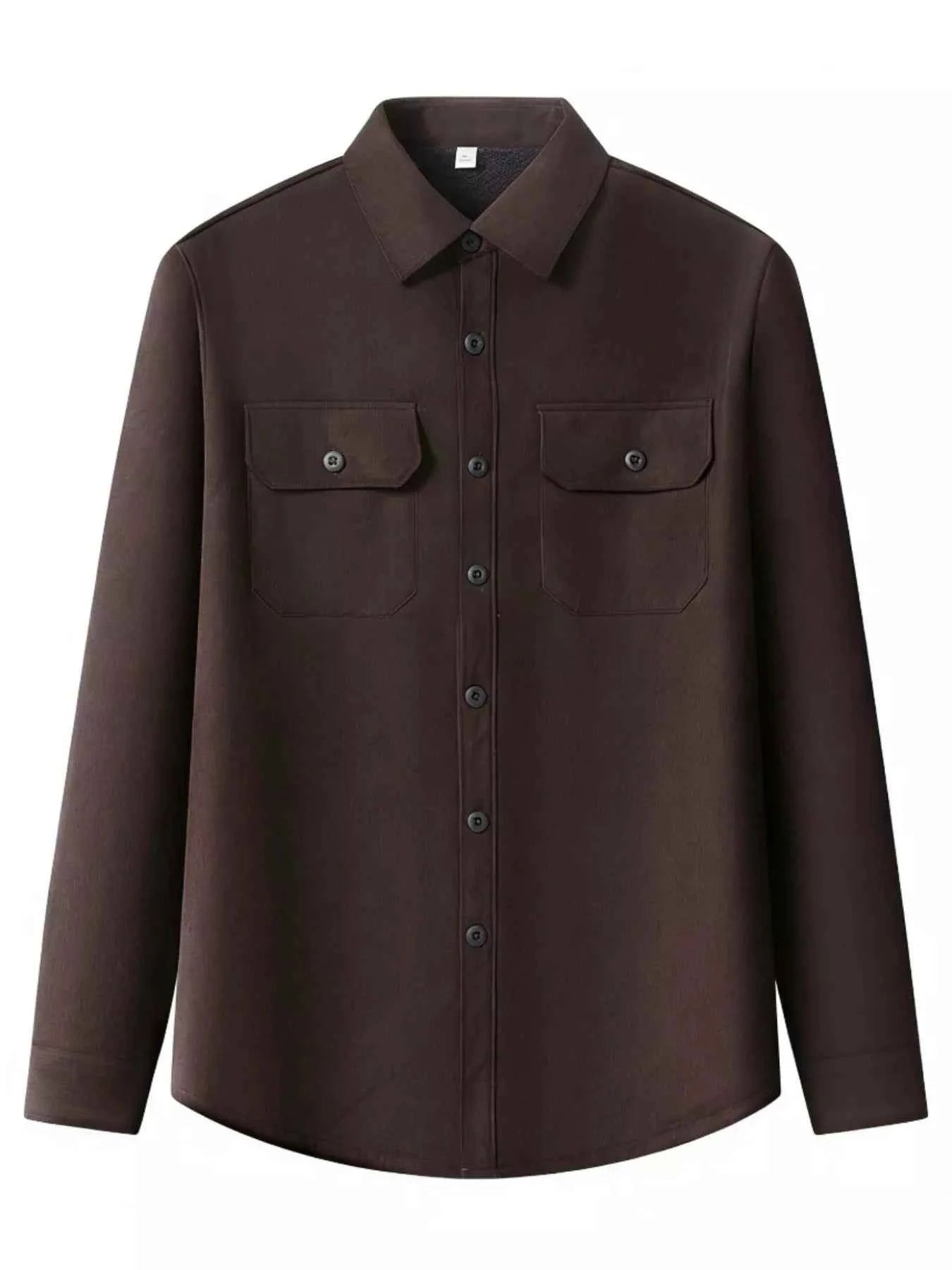 Men's Plus Size Button Up Long Sleeve Shirt - D.T line