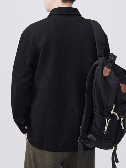 Men's Plus Size Button Up Long Sleeve Shirt - D.T line