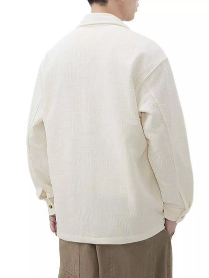 Men's Plus Size Button Up Long Sleeve Shirt - D.T line