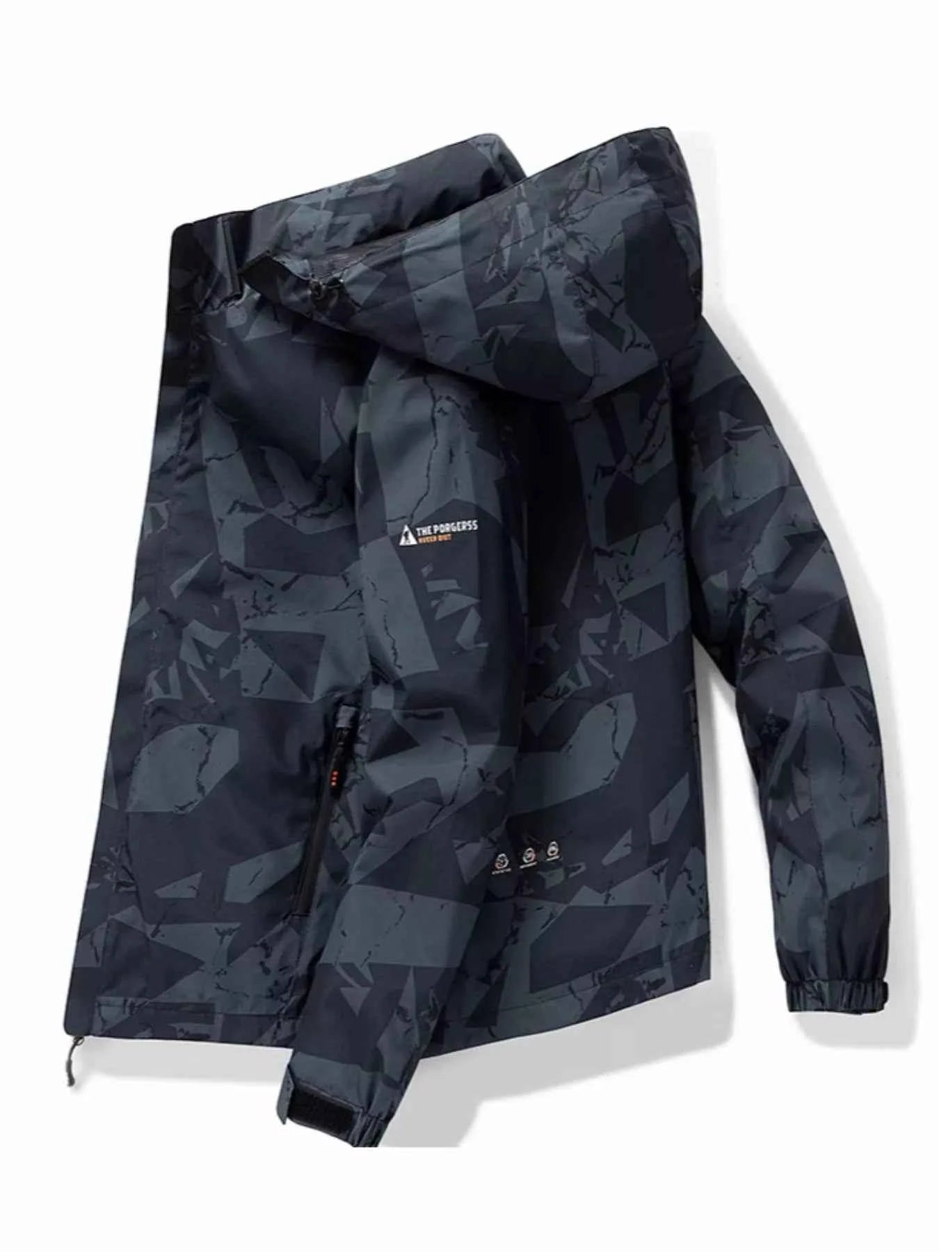 Men's Plus Size Camouflage Waterproof Outdoor Jacket - D.T line