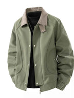 Men's Plus Size Casual Plaid Collar Zip Up Jacket - D.T line