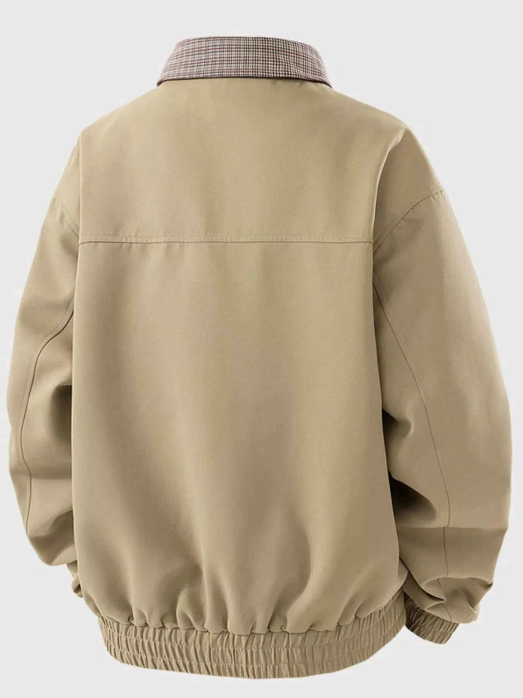 Men's Plus Size Casual Plaid Collar Zip Up Jacket - D.T line