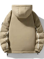 Men's Plus Size Contrast Hooded Puffer Jacket - D.T line