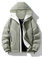 Men's Plus Size Contrast Hooded Puffer Jacket - D.T line