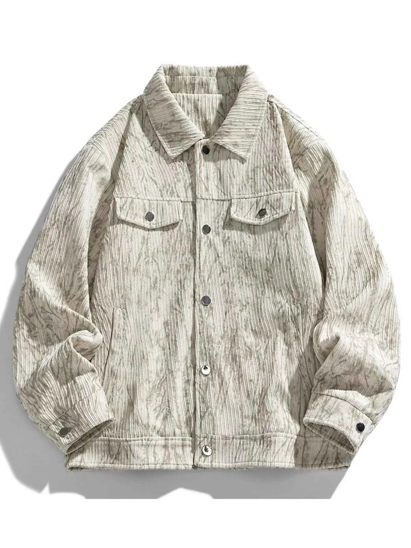 Men's Plus Size Corduroy Button - Down Casual Jacket - D.T line