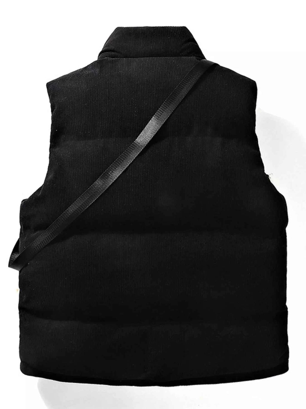 Men's Plus Size Corduroy Padded Vest with Chest Bag 2-Piece Set