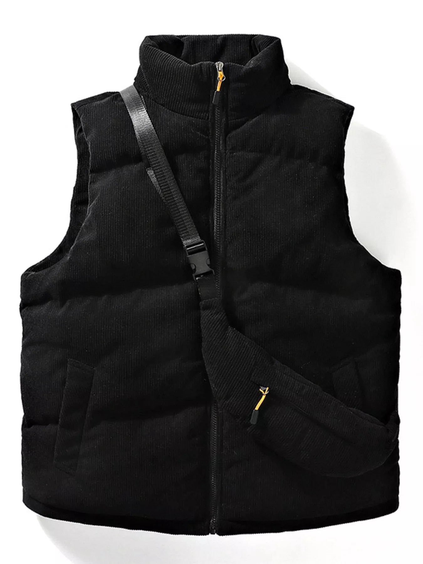 Men's Plus Size Corduroy Padded Vest with Chest Bag 2 - Piece Set - D.T line