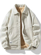 Men's Plus Size Corduroy Sherpa Lined Trucker Jacket